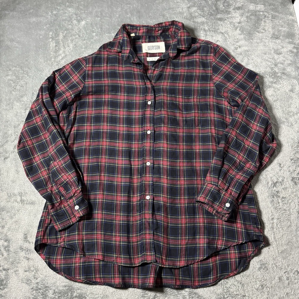 Grayson Top Womens Large Black The Hero Shirt Red Plaid Size 3